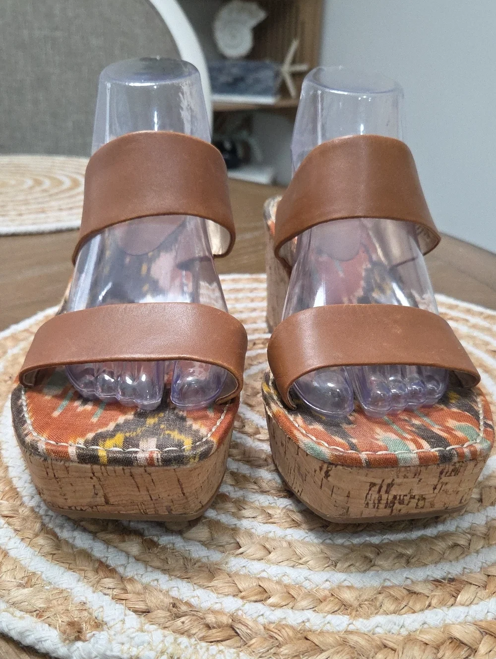 Sam Edelman Alissa Leather Platform Wedge Sandals Size 9